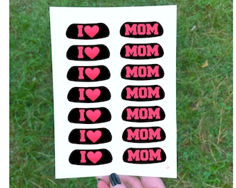 I “HEART" MOM, Eye Black Temporary Tattoos, Mother’s Day
