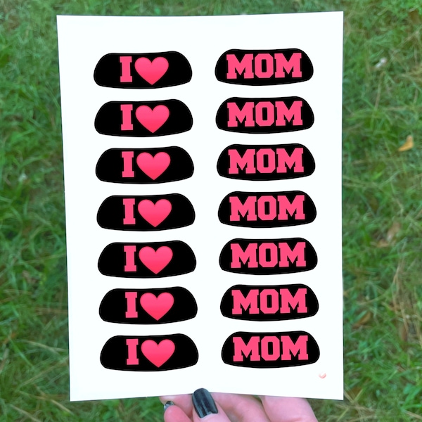 I “HEART" MOM, Eye Black Temporary Tattoos, Mother’s Day