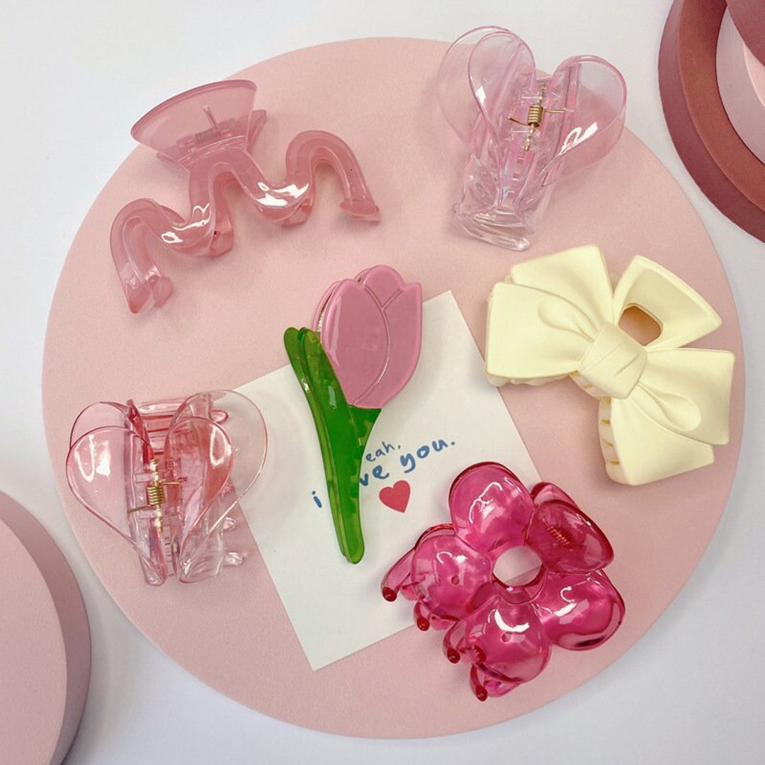 Cute Flower Girl Hair Claw Pastel Hair Accessories Tulip Etsy