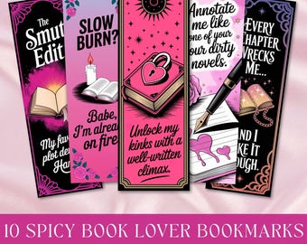 Smut Bookmark PNG, Spicy Book Lover Printable Pdf, Romantasy Sublimation Party Favor, Junk Journal Fussy Cuts Book Club Digital Download