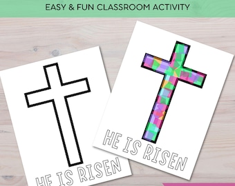 Er ist auferstanden Papier Handwerk Aktivität Download, Kindertageskirche Ostern Klassenzimmer Homeschool druckbare Aktivität, lustige Aktivität für Kinder, Ostergeschenk
