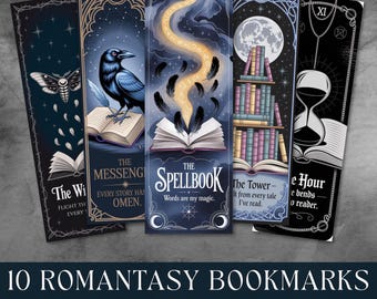 Romantasy Bookmark PNG, Dark Romance Printable Pdf, Fantasy Book Club Party Favor, Gothic Bookmark, Junk Journal Fussy Cuts Digital Download