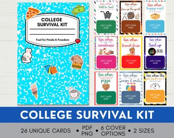 Printable College Gift Card Book, Survival Kit For High School Graduates, Digital Download, Care Package For Student, Money Holder Printable