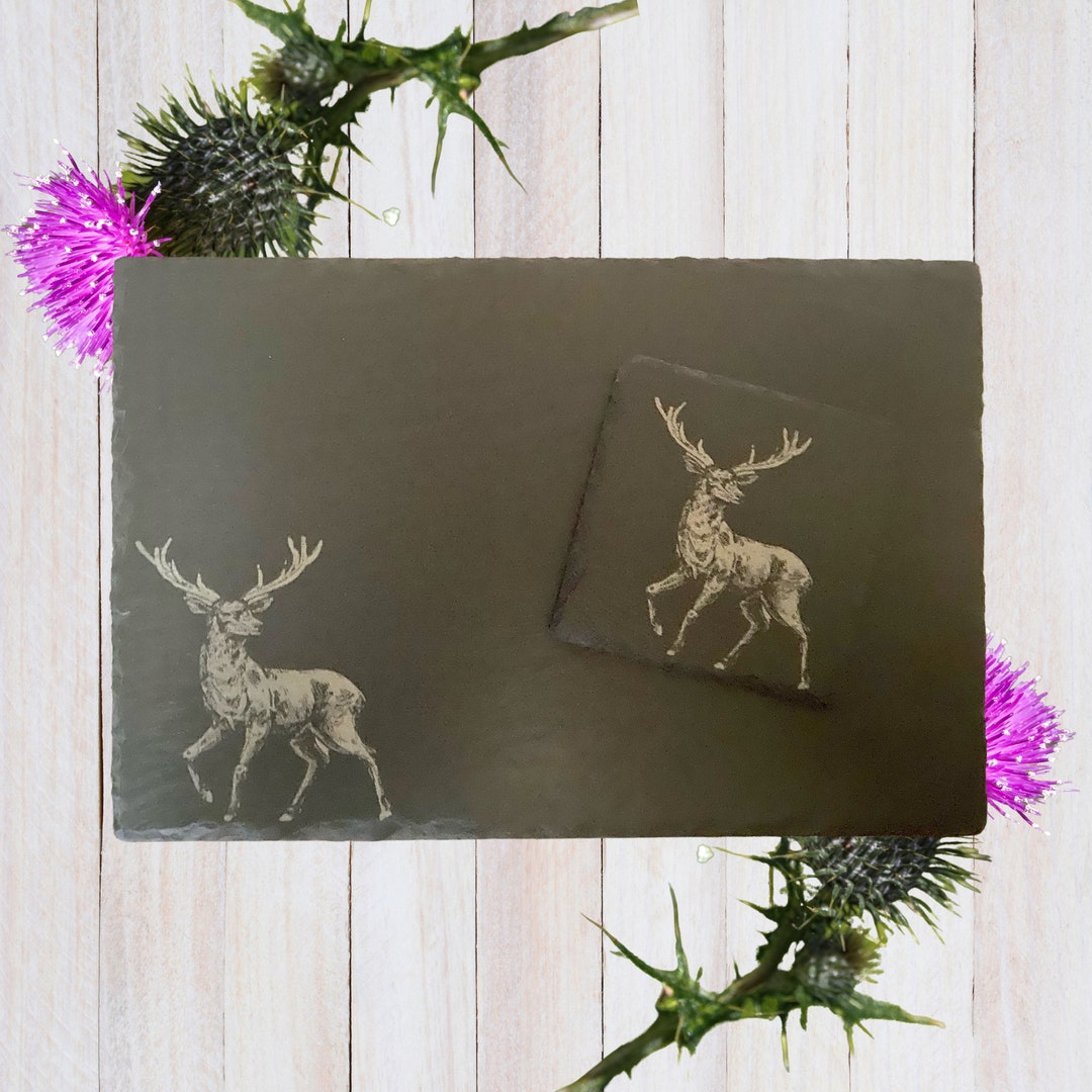 Slate Coaster Slate Placemat Stag Gifts Deer Gifts Deer Etsy UK