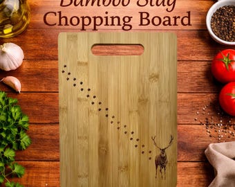 Planche à découper cerf en bambou, motif cerf, cadeau de cuisine rustique, décoration de maison de campagne