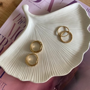 Schmuckschale, Ginkgo Form , Blattform, Shell, Jesmonite, Dekoschale, Schmuck Aufbewahrung, Weihnachtsgeschenk, Jewelry Organizer, Homedeco