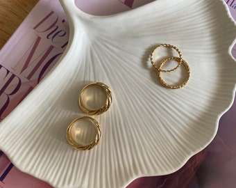 Schmuckschale, Ginkgo Form, Blattform, Shell, Jesmonite, Dekoschale, Schmuck Aufbewahrung, Weihnachtsgeschenk, Organiseur de bijoux, Homedeco