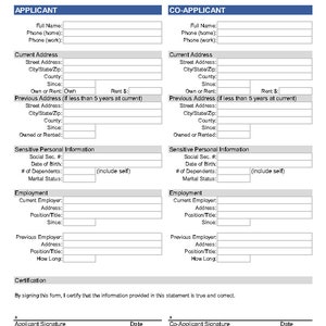 Personal Financial Statement Template