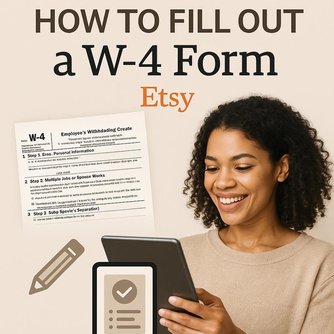 Detailed Instructions on How to Fill Out a W4 - Etsy