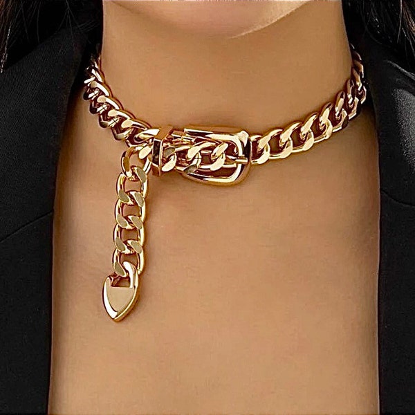 Belt Buckle Necklace Etsy