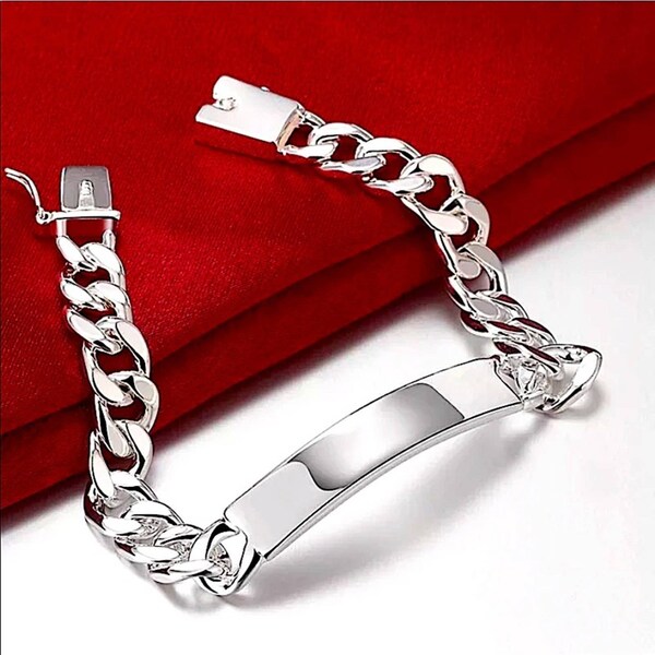 Sterling Id Bracelet Etsy