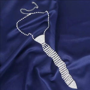 rhinestone tie necklace