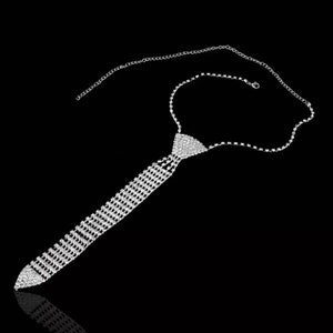rhinestone tie necklace