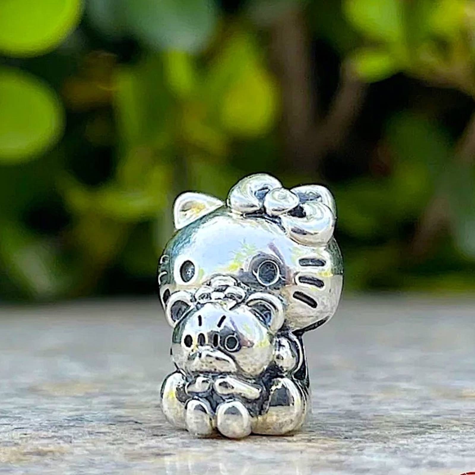 Vintage 925 Sterling Silver Hello Kitty Charm With Close Jump Ring SSC06 
