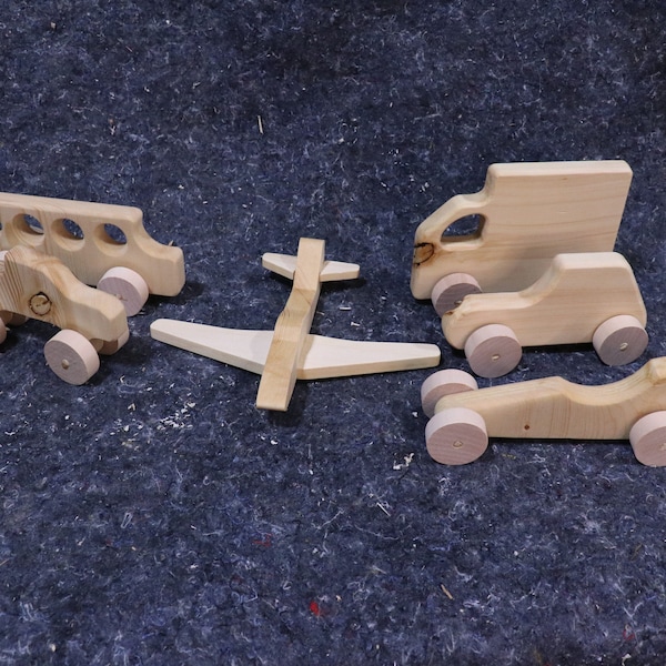 CNC Files: Retro Cars, Trucks and Plane wooden toys