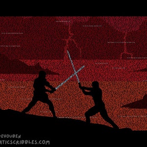 La venganza de los Sith - Póster escrito a mano