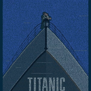 Titanic - handgeschreven poster met filmscript
