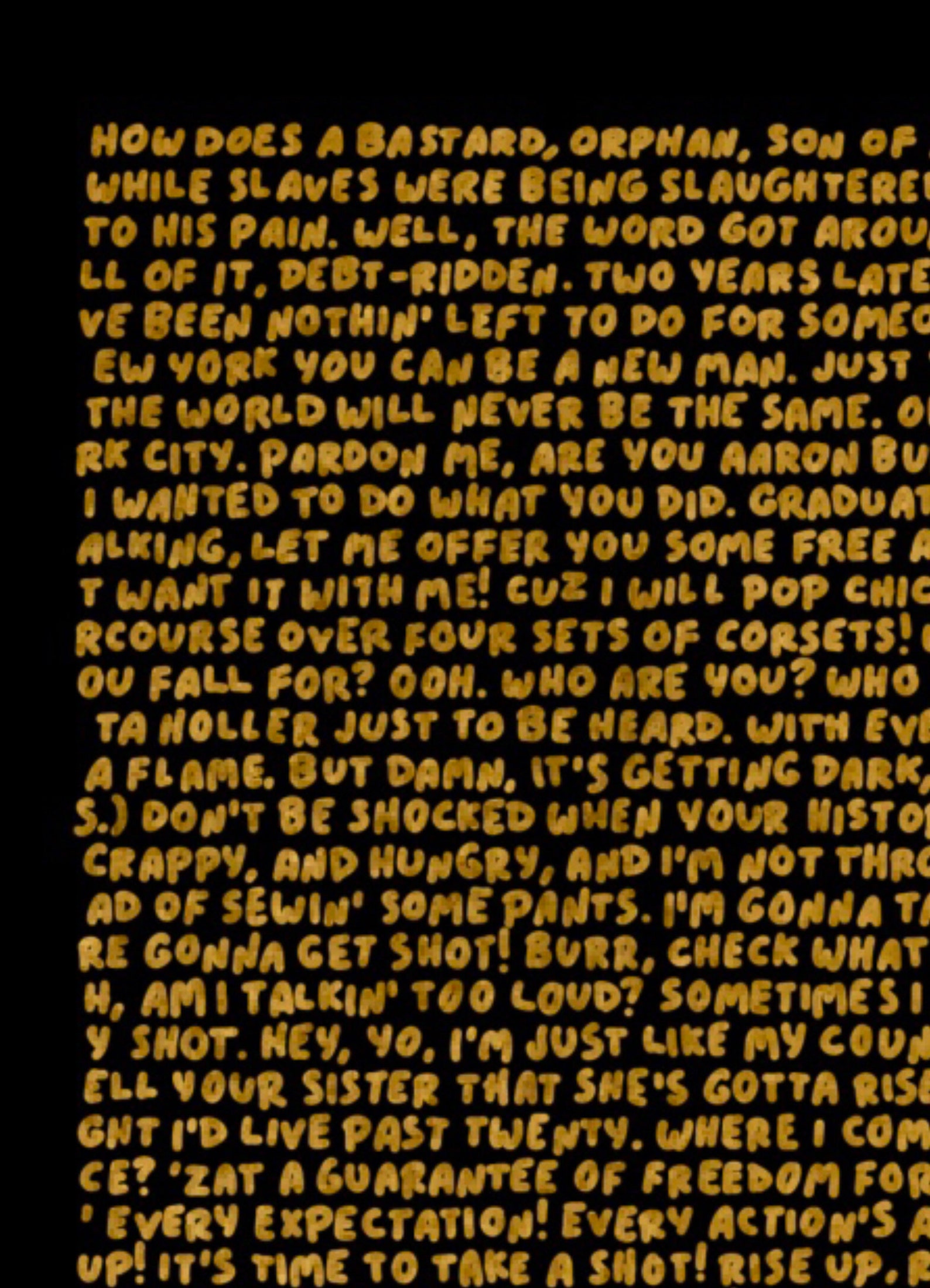 Hamilton Handwritten Script Poster Etsy