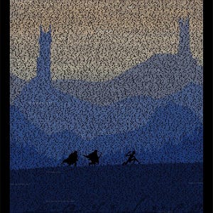 The Two Towers - Handwritten Script Poster