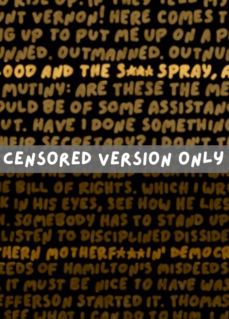 Hamilton Handwritten Script Poster Etsy