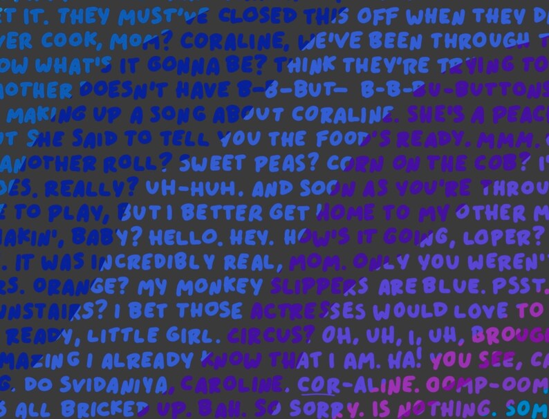 Coraline Handwritten Script Poster Etsy