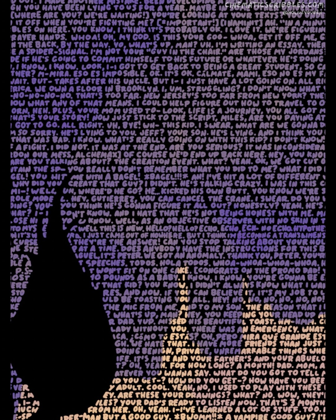 Across the Spider-verse - Handwritten Script Poster - Etsy