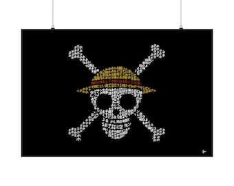 One Piece | ビンクスの酒 Binks' Sake - Japanese Calligram Print - Etsy