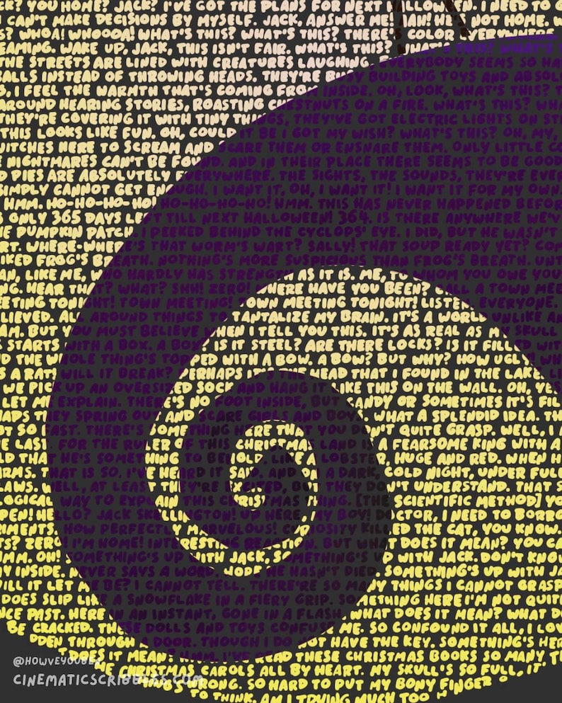 Nightmare Before Christmas - Handwritten Script Poster - Etsy