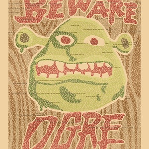 Shrek - Handwritten Script Calligram