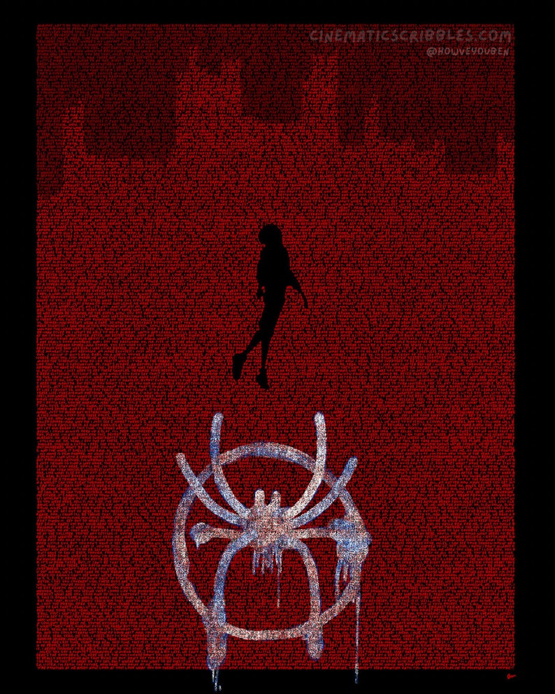 Into the Spider-verse - Handwritten Script Poster - Etsy