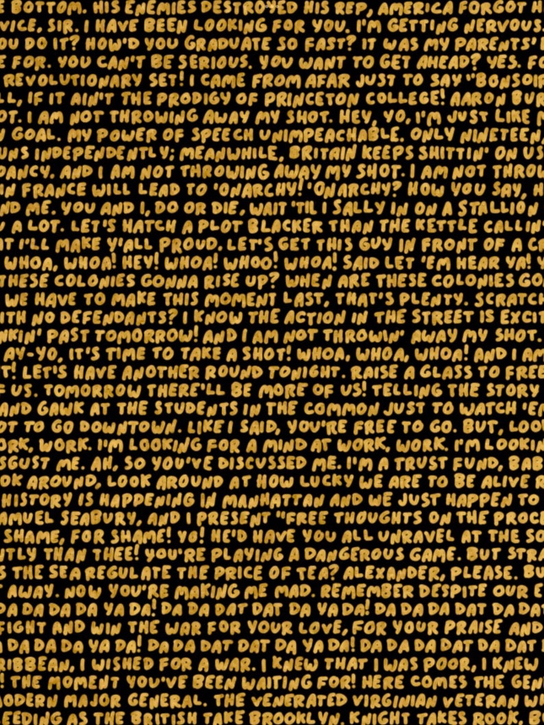 Hamilton Handwritten Script Poster Etsy UK