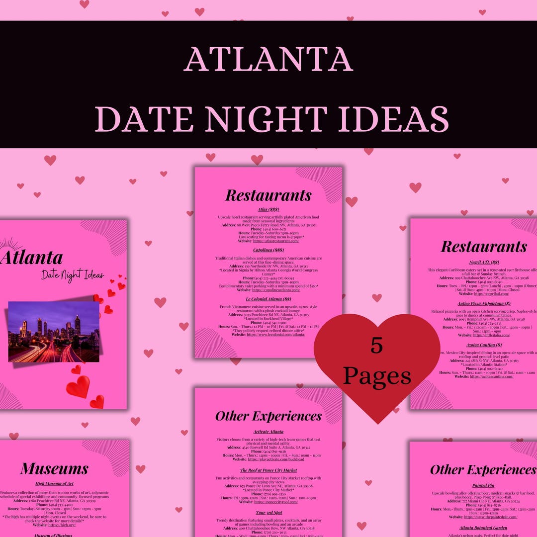 Atlanta Date Night Travel Planner | Date Night | Atlanta Date Night ...