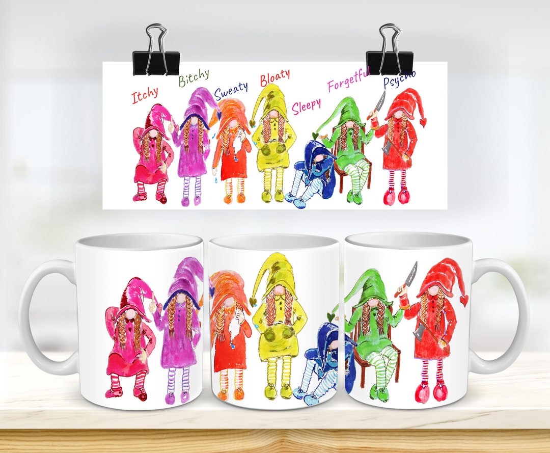 The Seven Stages of Menopause Humorous Coffee Mug, Menopause Gift