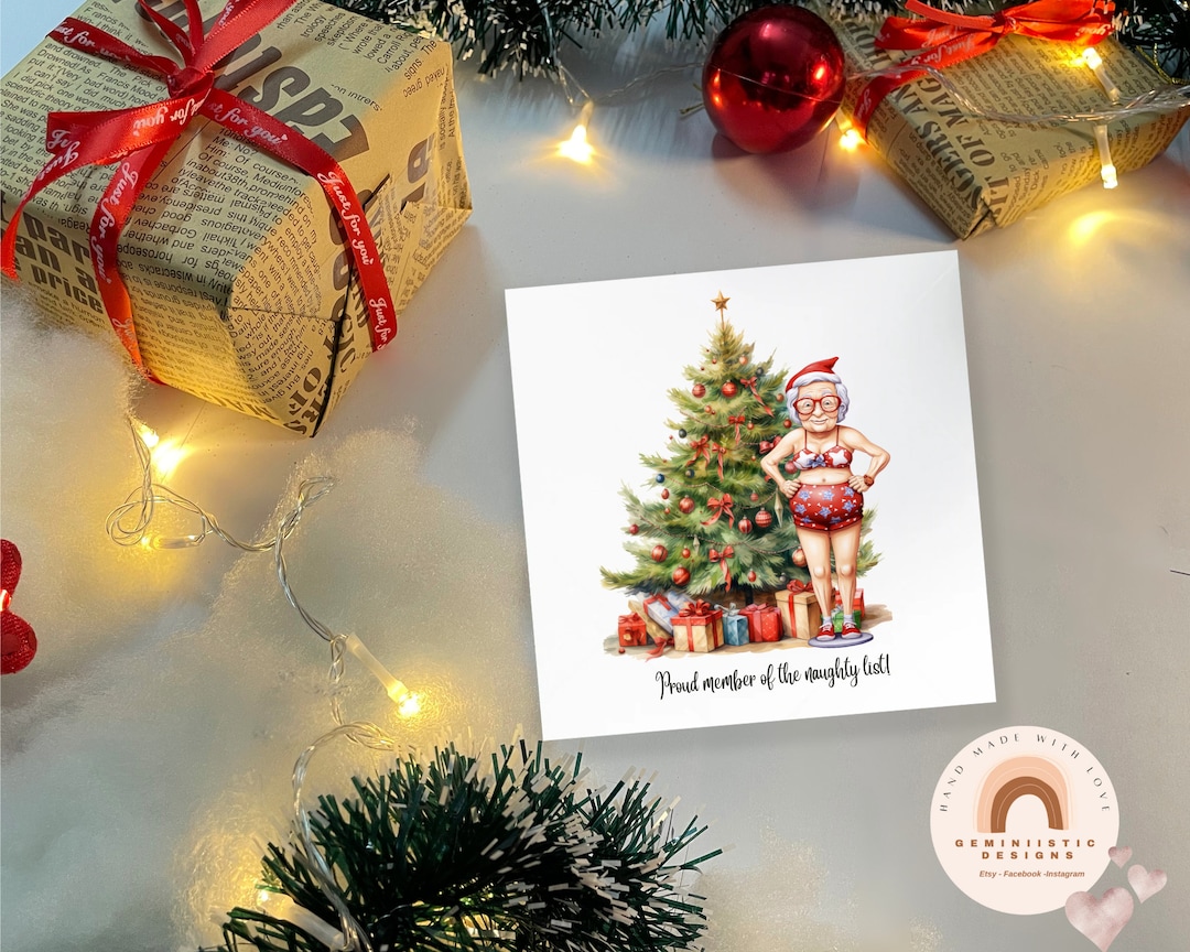 Funny Old Lady Christmas Card Old Ladies Card Funny Etsy UK