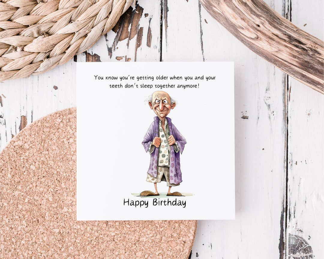 Funny Grumpy Old Man Birthday Card, Personalised Handmade Card - Etsy UK