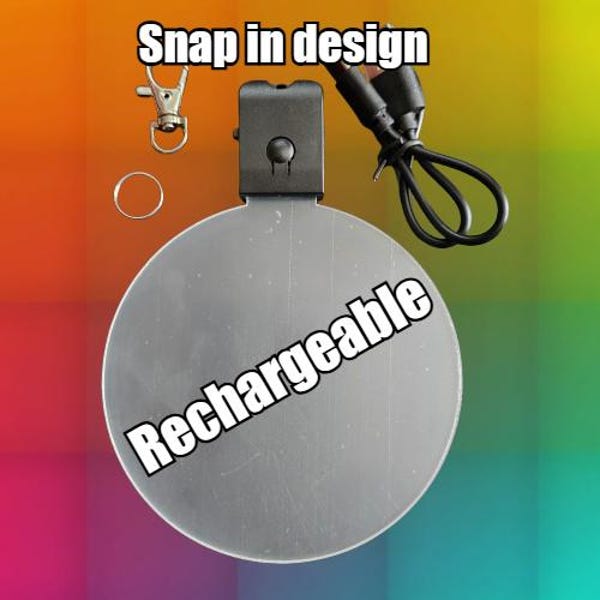 10 pack,  Snap-in Engravable, Rechargeable LED light with 10cm/Approx. 4" acrylic blank.