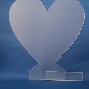 Heart shape acrylic for LED base.  5.38 wide x 4.50,  2mm thick with spacer.