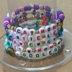 Custom Stack of Clay Bead Friendship Bracelets - Pack of 3 or 5
