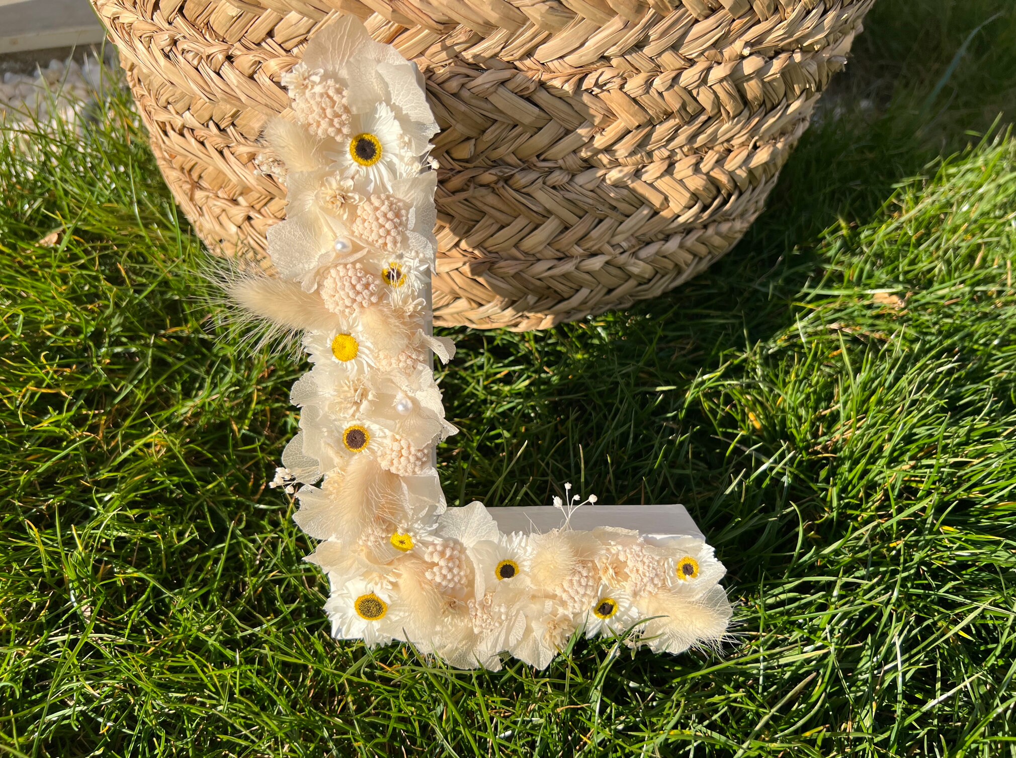 Lettre Fleurie - Fleurs Séchées Décoration Florale Personnalisée