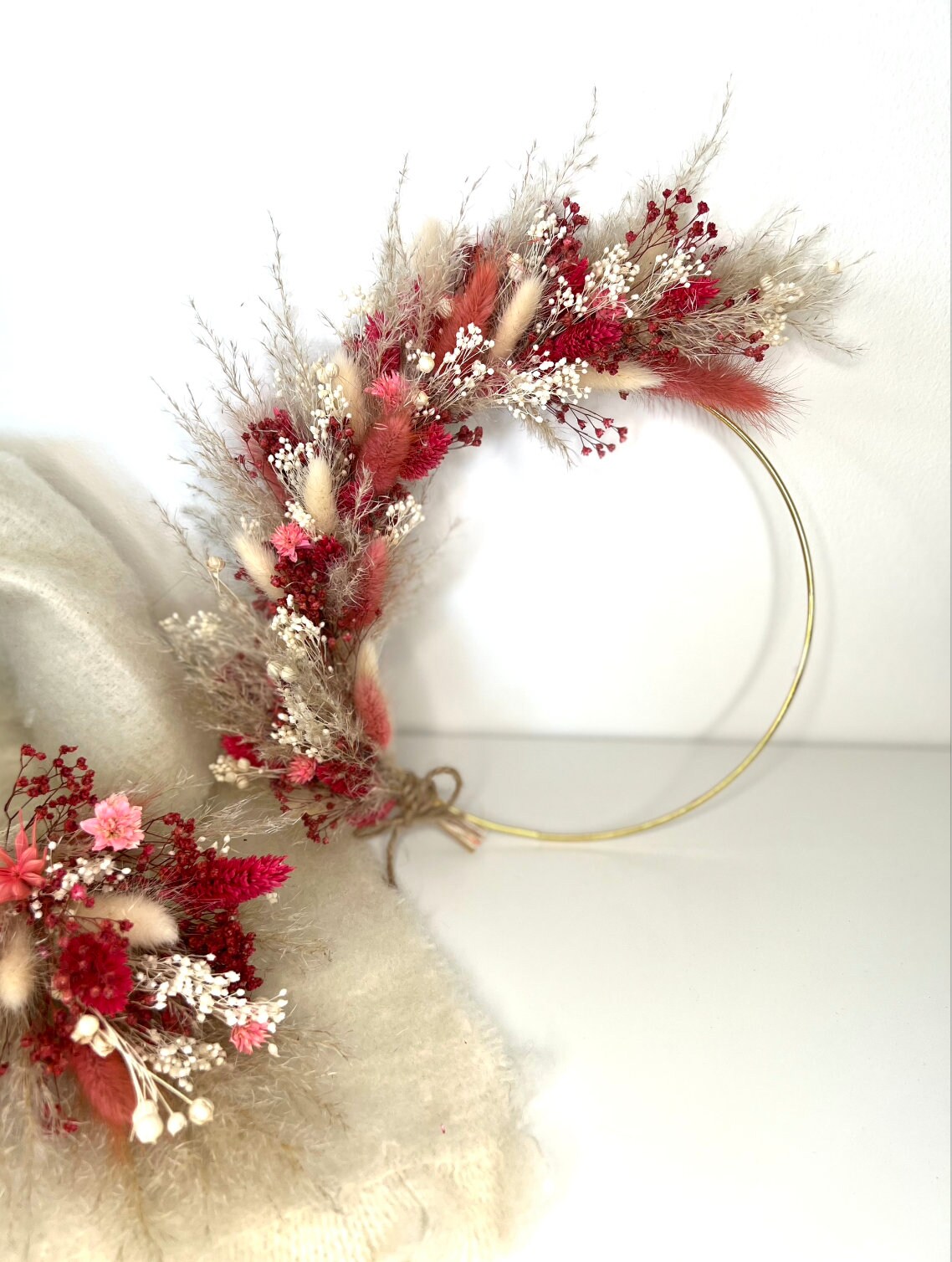 Couronne de Fleurs Séchées Murale