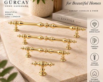 Goldener Schrankgriff, dekorativer goldener Schubladengriff, 96 mm, 128 mm, 160 mm, 224 mm, Möbelbeschläge