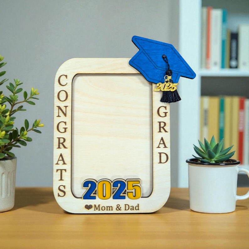 Graduation Card Frame Personalized Graduation Picture Frame: Laser-engraved Wooden Gift, 4x6 ...