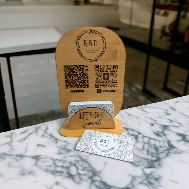 Laserengraved Business Card Holder With Scanready QR Code Etsy