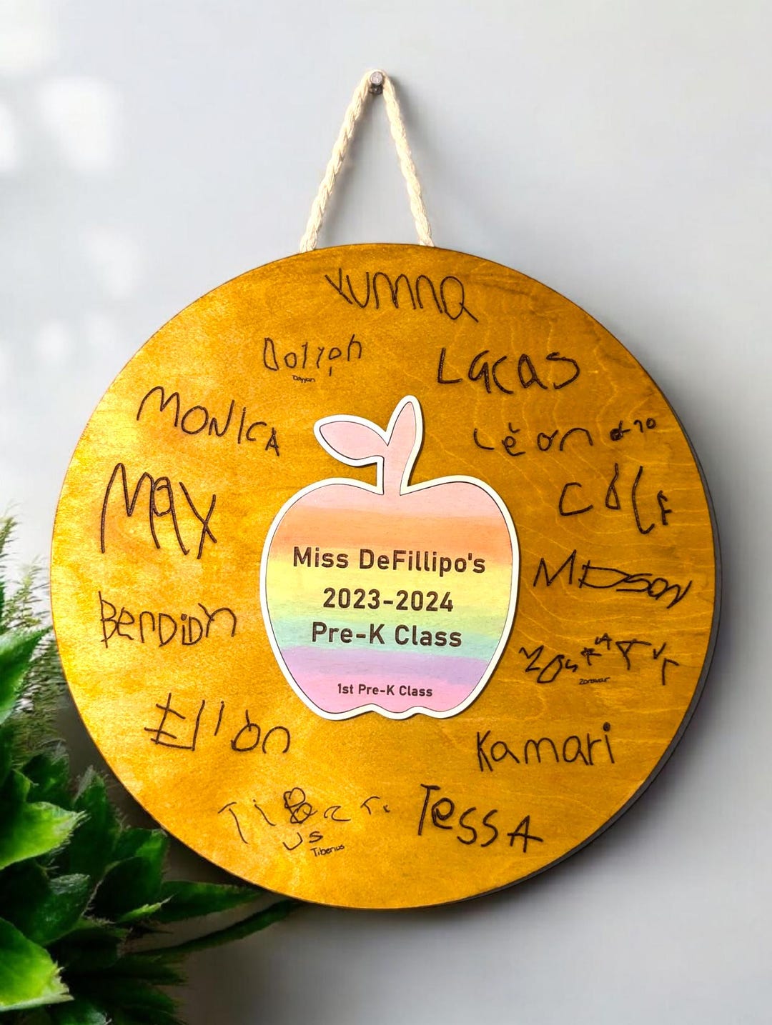 Personalized Teacher Appreciation Wooden Sign: Handmade Classroom Decor ...