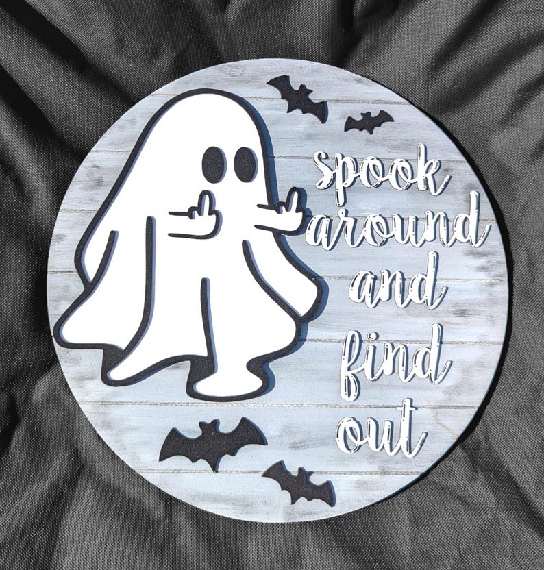 Spook Easy. Sign Funny Ghost Halloween Door Sign: Spook Around and Find Out - Etsy