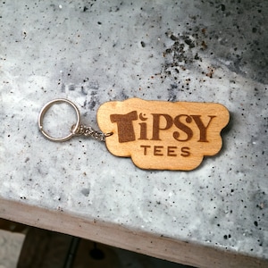 Personalized Wooden Keychain: Laser Engraved QR Code, Custom Key Tag