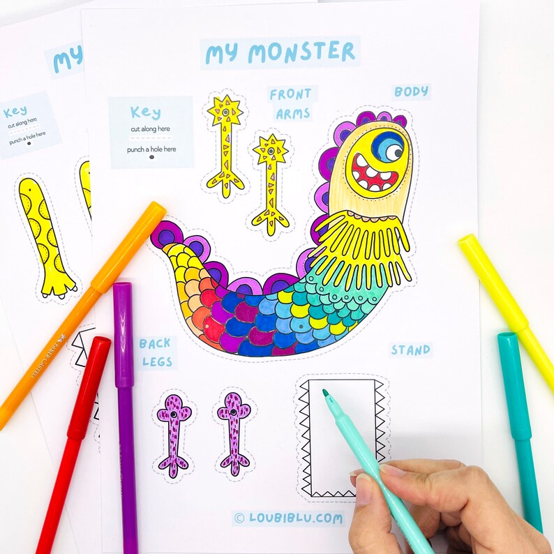 Boys Monster Craft Printable Kids Easy Craft Download - Etsy