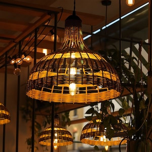 wicker pendant light, rattan pendant light, rattan lamp, bamboo pendant light,  rattan lamp shade, bamboo light fixture, dinning room set