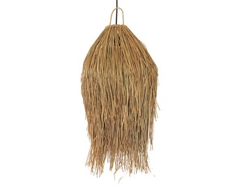 Natural Wicker Hanging Lamp - Rustic Farmhouse Dining Room Light