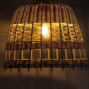 Rattan Pendant Light Wicker Chandelier Rattan Lamp Rattan Chandelier Woven Lamp Shade Rattan Ceiling Light Rustic Lamp Shade: CYO image 8